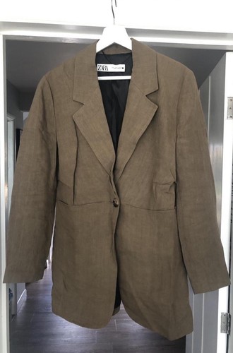 Zara 100 linen fitted blazer - linen,