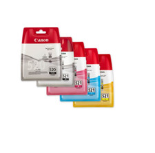5x Genuine Canon PG-520 + CLI-521 Ink Cartridges - FREE UK DELIVERY! VAT inc.