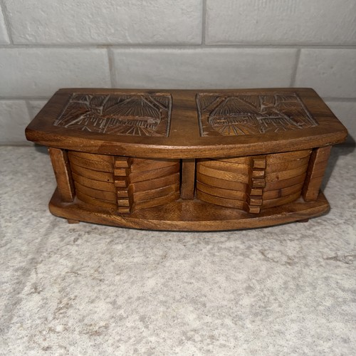 Vintage hand carved - carved, huts