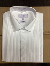 Evening Dress Shirt Plain Collar Slim Fit Size 16.5