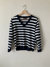M&S Navy & White Striped Jumper Size S