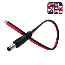 DC POWER FLY LEAD 2.1mm MALE SOCKET CCTV PSU PIGTAIL JACK CAMERA CABLE
