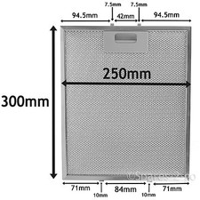 Metal Mesh Filter For CDA Cooker Hood Extractor Vent 300 x 250 mm 30 x 25 cm
