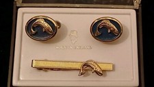 Stratton Cufflinks And Tie Clip Gold Tone