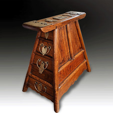 Antique Chinese Barbers stool in Elm & Brass- RARE -Circa 1820-Superb condition