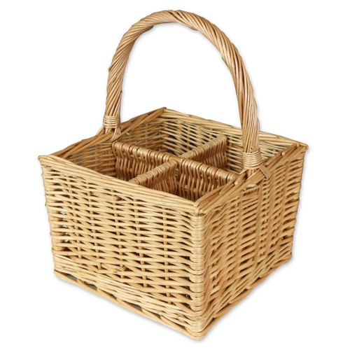 Wicker wine bottle carrier - wicker,