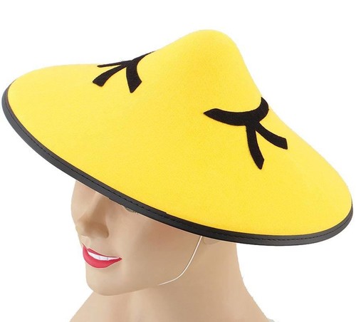 Chinese coolie hat yellow - chinese,