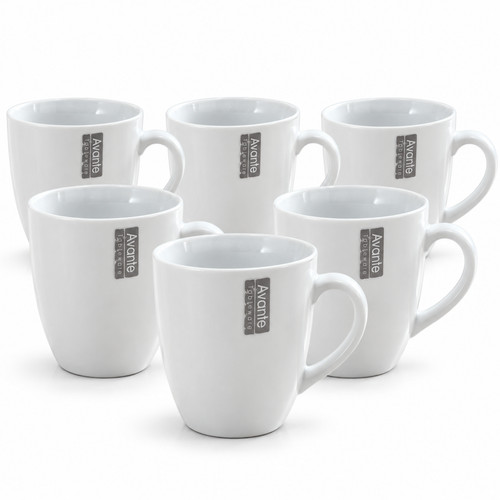 Avante 6pc 12oz white mugs - 6pc,