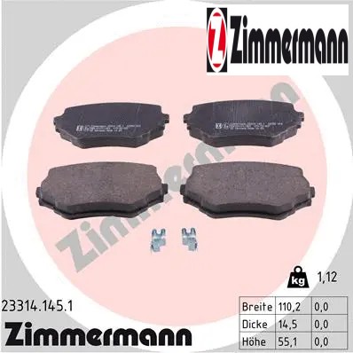 Front brake pad - front, set