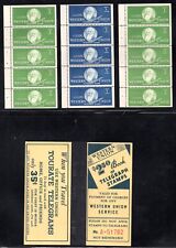 US 1940 WESTERN UNION TELEGRAPH STAMPS COMPLETE BOOKLET OF 7 PANES 1C TO 25C