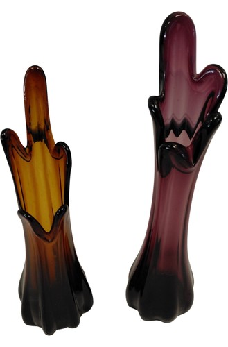 Pair hand blown - blown, glass