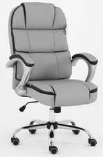 Grey Executive Office Chair Swivel Plush Computer Desk  Chair grey with blk trim