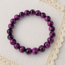 Purple Indigo Pink Black Women Bracelet Stretch Elastic Beaded Boho Gift