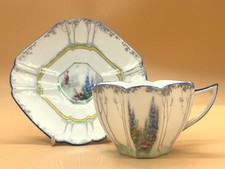 Shelley China My Garden Queen Anne shape cup & saucer duo. 11607. 723404. c1928.