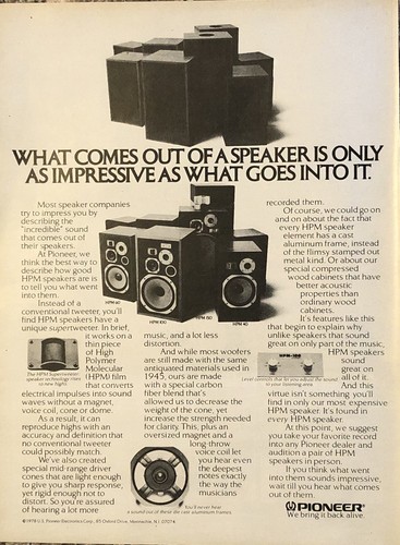1978 pioneer hpm speakers - hpm,