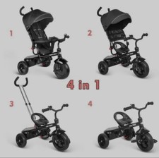 Besrey Baby Kids 4in1 Tricycle Bike Ride on Trike Stroller 3 Wheels Canopy Black