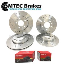 BMW 3 E30 320i 86-93 Front Rear Brake Discs & Pads Drilled Grooved