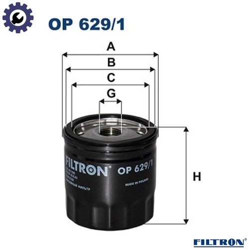 Oil filter 629 for - 629/1,