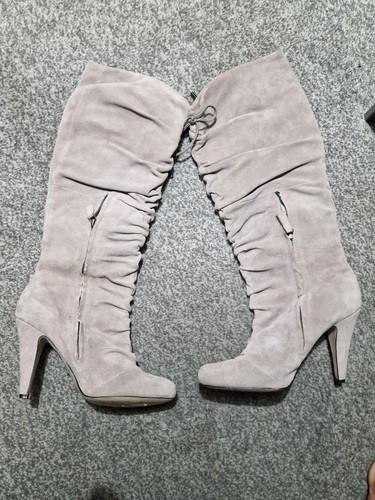 Reiss grey suede over - , knee
