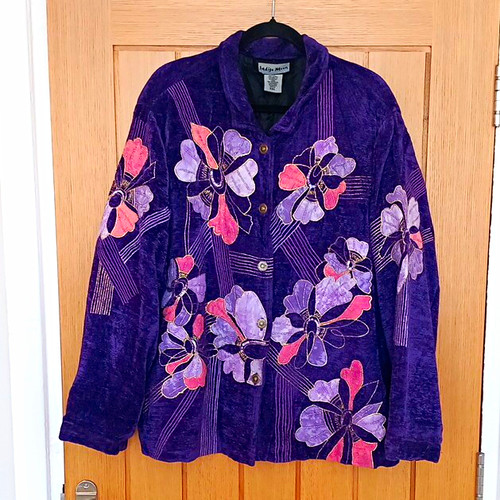 Indigo moon purple floral - moon,