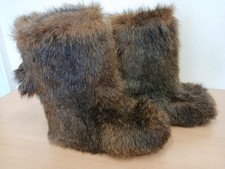 Ruby & Ed Ladies Brown Faux Fur Boots UK Size 7