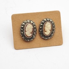 Vintage cameo earrings - cameo,