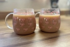 Bow Mugs 2pk Barrel Glass