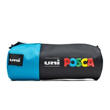 Uni Posca Pencil Case (Empty) - Blue Zip Marker Pen Storage - 20 x 8cm