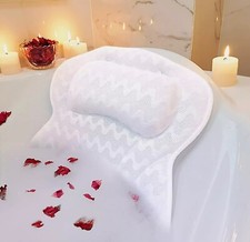 Luxury Bath Pillow Non Slip Relaxing Bathtub Cushion Spongy Spa Headrest Comfort