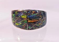 Wide ring red blue green - blue,