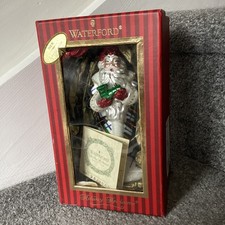 A VINTAGE WATERFORD HOLIDAY CHRISTMAS HEIRLOOM ENCHANTED PLAID SANTA DEC,38/3000
