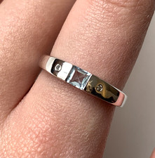 Blue Topaz & Diamond 9ct Gold