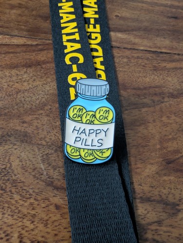 Happy pills enamel pin - i'm,