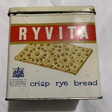Vintage RYVITA biscuit tin By App To KING GEORGE VI..Very Good Clean Condition