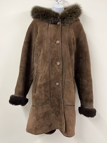 Borwn vintage sheepskin - vintage,