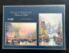 2 x 1000 Puzzle Thomas Kinkade Gibsons Jigsaw Sealed Paris San Francisco READ