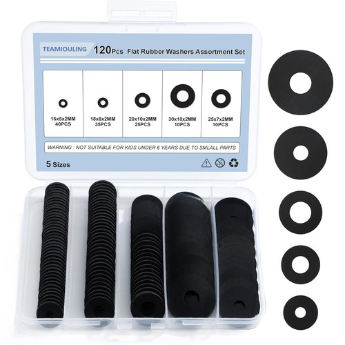 120pcs rubber washers assorted - 120pcs,