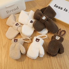 ‌Baby Bear-themed Scarf & Gloves Combo - Winter Warmth for Boys & Girls