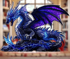 Fantasy Lightning Dragon Crystal Ball Sun Catcher..