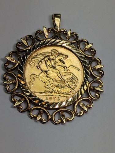 1976 full sovereign with 9ct - sovereign, a