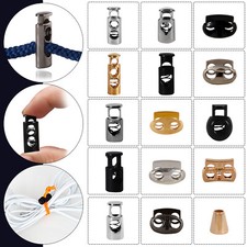 Metal Toggle Cord Lock Stopper Drawstring Single /Double Twin Hole Push Button