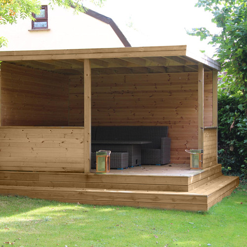Garden treated timber decking - garden,