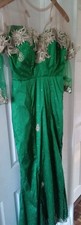 Indian / Asian Emerald Green Evening/ Wedding Guest Dress  aprox 10/ 12 handmade