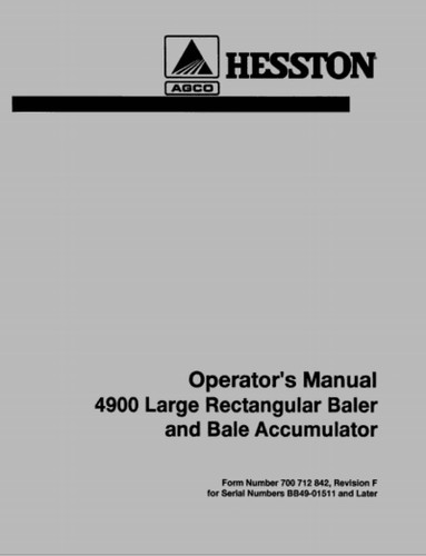 Hesston baler 4900 and bale - 4900,
