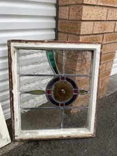 Reclaimed Bullseye Antique Window Glass Pane Vintage, 5 Units