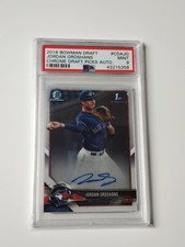 Bowman Draft 2018 Jordan Groshans Toronto Blue Jays Chrome 1st Auto MLB PSA 9