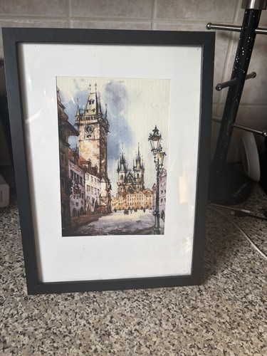 Vintage framed watercolour - vintage,