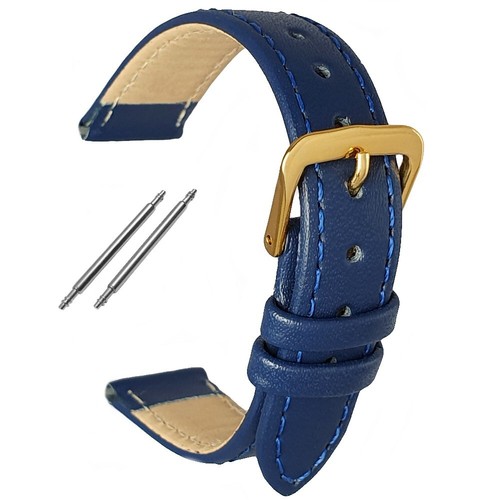 Ladies blue leather watch - blue,