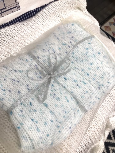 Hand knitted baby blanket - knitted,