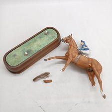 Royal Worcester Bisque Bone China Model of Grundy & Pat Eddery 1976 Damaged